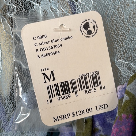 Free People Blue Floral Lace Blouse - Picture 6 of 14